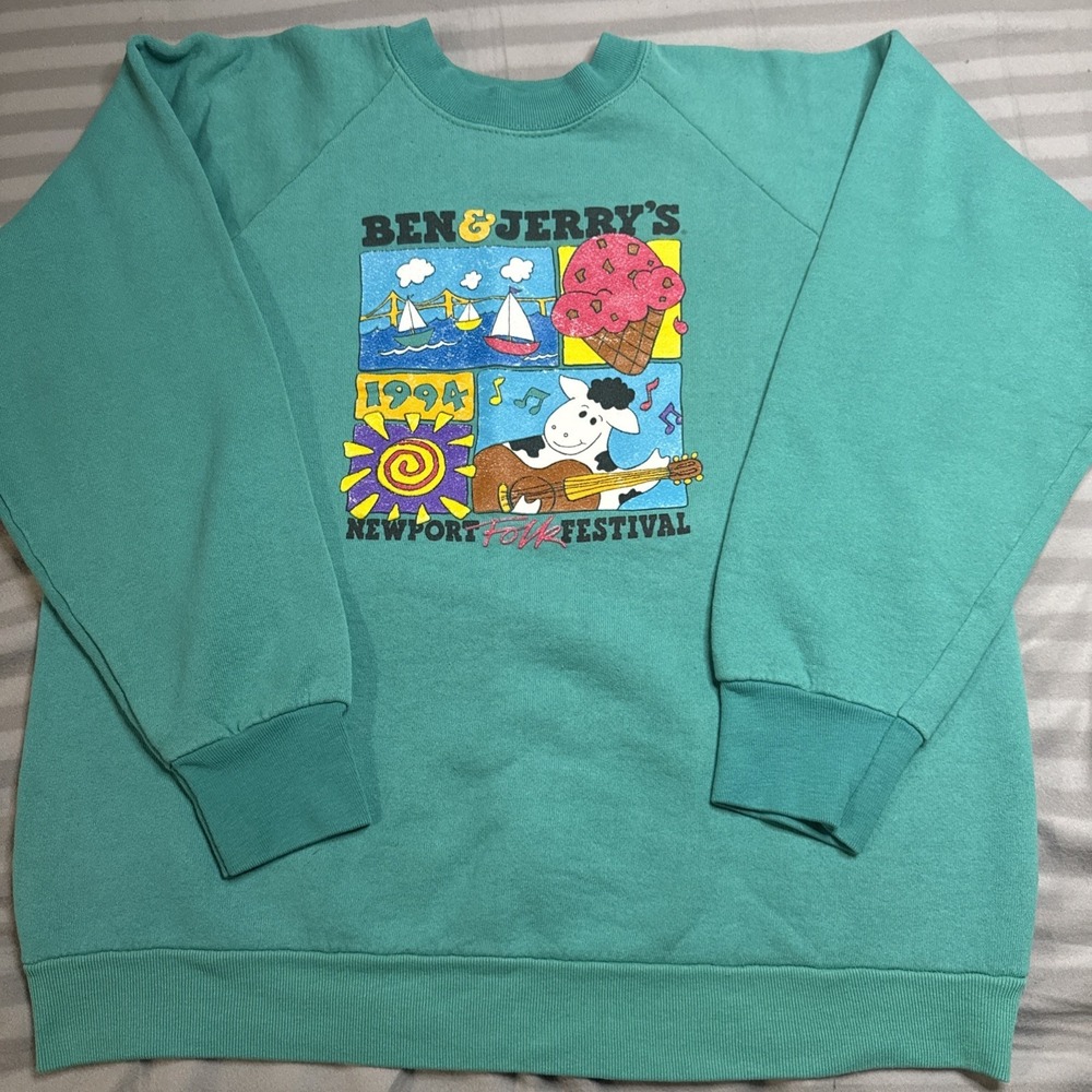 1994 Newport Folk Festival Sweatshirt Fruit Of The Loom USA Made Ben & Jerry VTG